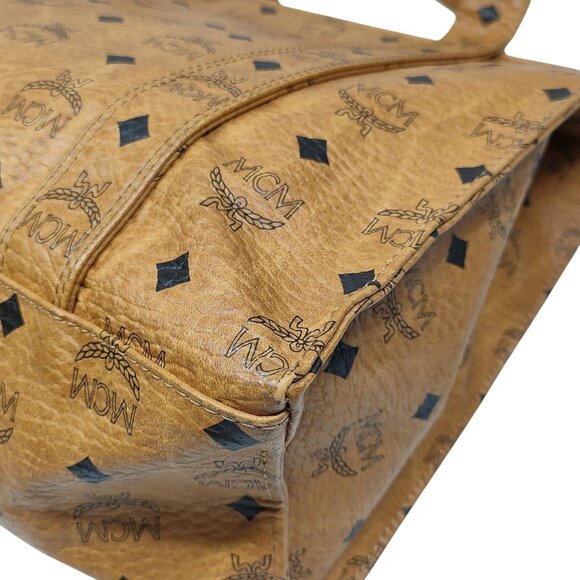 (L3) Authentic MCM Tote Bag Brown PVC Luxury Vintage Designer Handbag - Picture 5 of 9